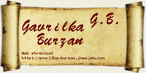 Gavrilka Burzan vizit kartica